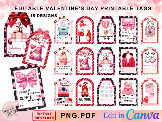 Valentine's Editable Gift Tag Canva Frames, Hang tags Canva frames, Gift Label Custom Borders and frames SVG, Drag and Drop Add Your Own (Copy)