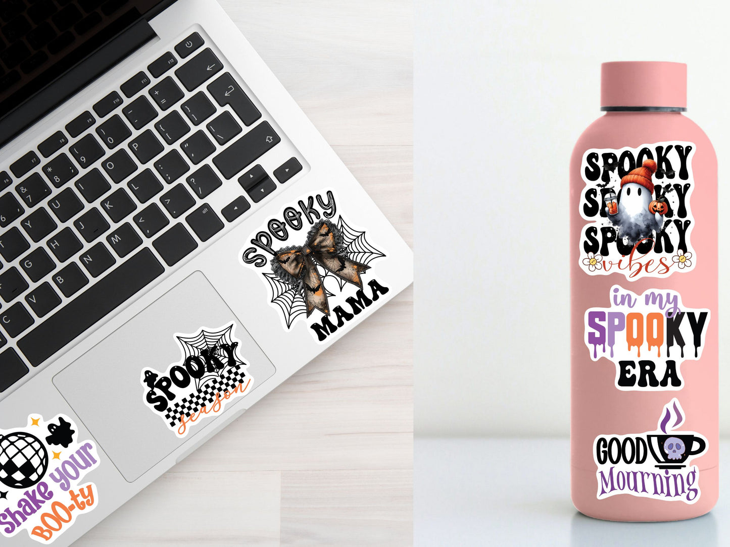 Spooky Readers Halloween Printable PNG Stickers 2,Digital Book Lover Stickers Gift Laptop Print then Cut Witches Stickers