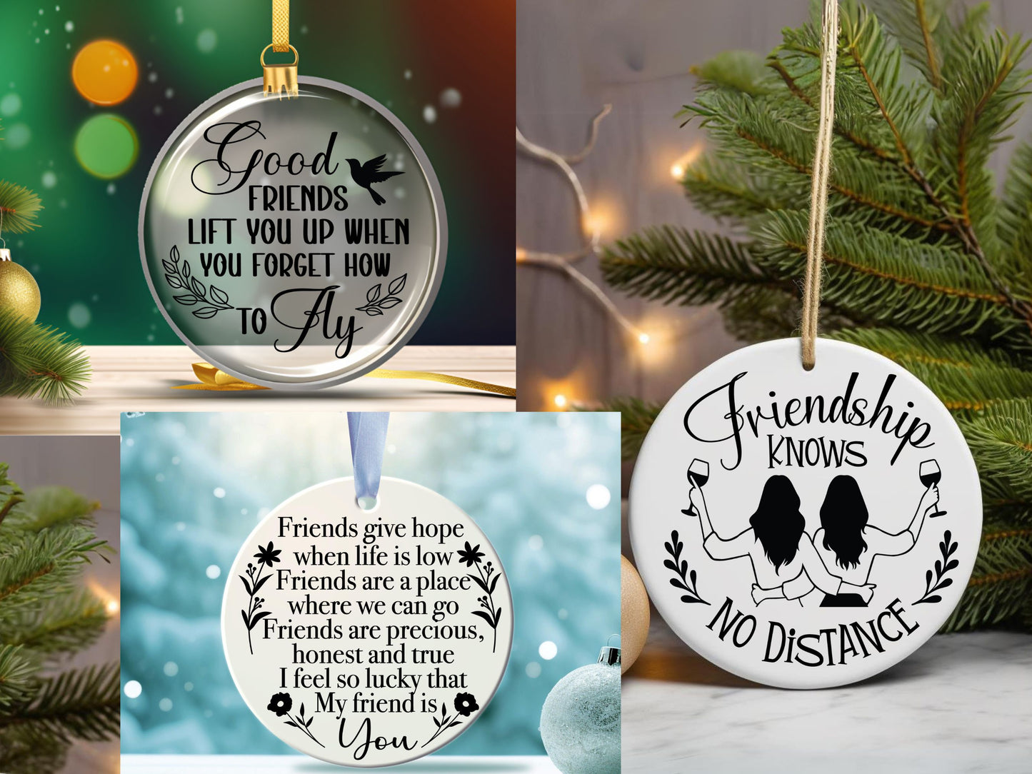 Besties Christmas Friendship Ornament SVG, Christmas Friendship Ornament,SVG Best Friend Funny Christmas Ornament, Cricut Ornament SVG