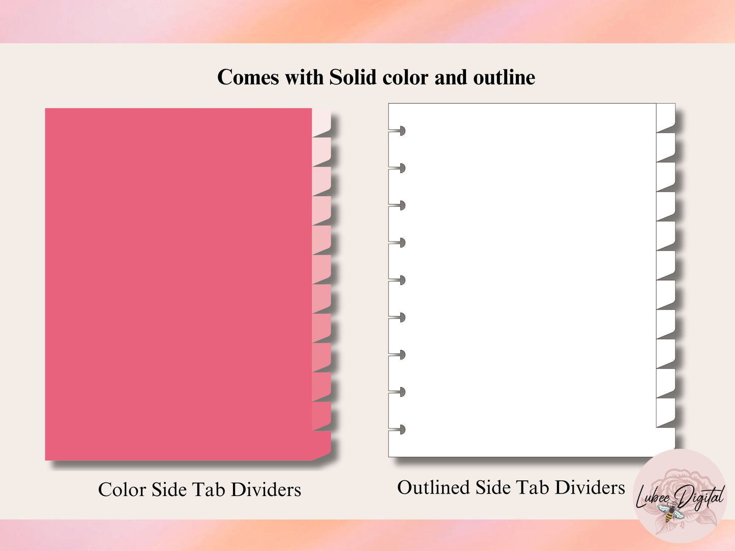 Classic Happy Planner Disc Bound 12 monthly Divider Template,Binder Dividers Cut File,Notebook Side Tab Divider,Nested page Marker