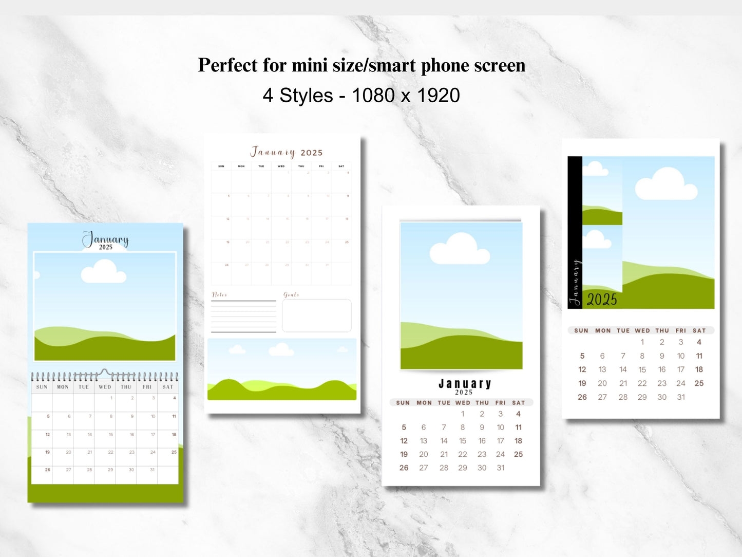 2025 Calendar Template Bundle,Photo Yearly Calendar,2025 Wall Calendar,Blank Calendar,Editable Calendar,Canva Editable Calendar,DIY Calendar