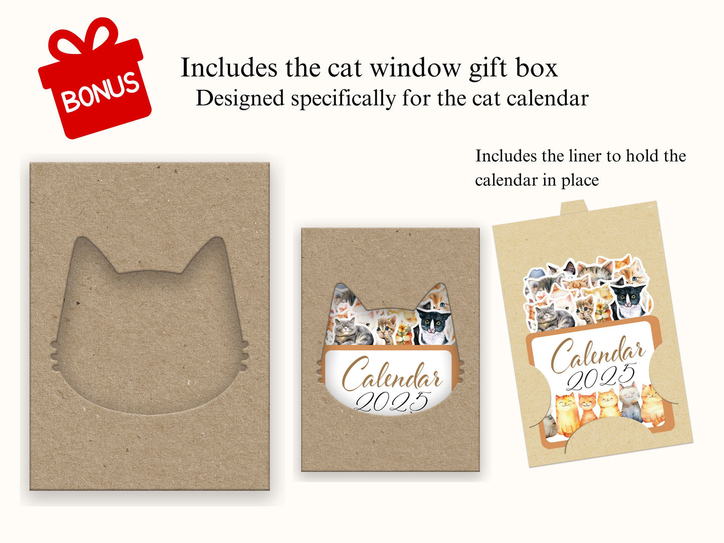 Cat Calendar 2025, Printable Mini Calendar & DIY Pet Calendar, Small calendar 2025 Cut File Cricut Cat Gift Cat Lovers Cat Mom Desk planner