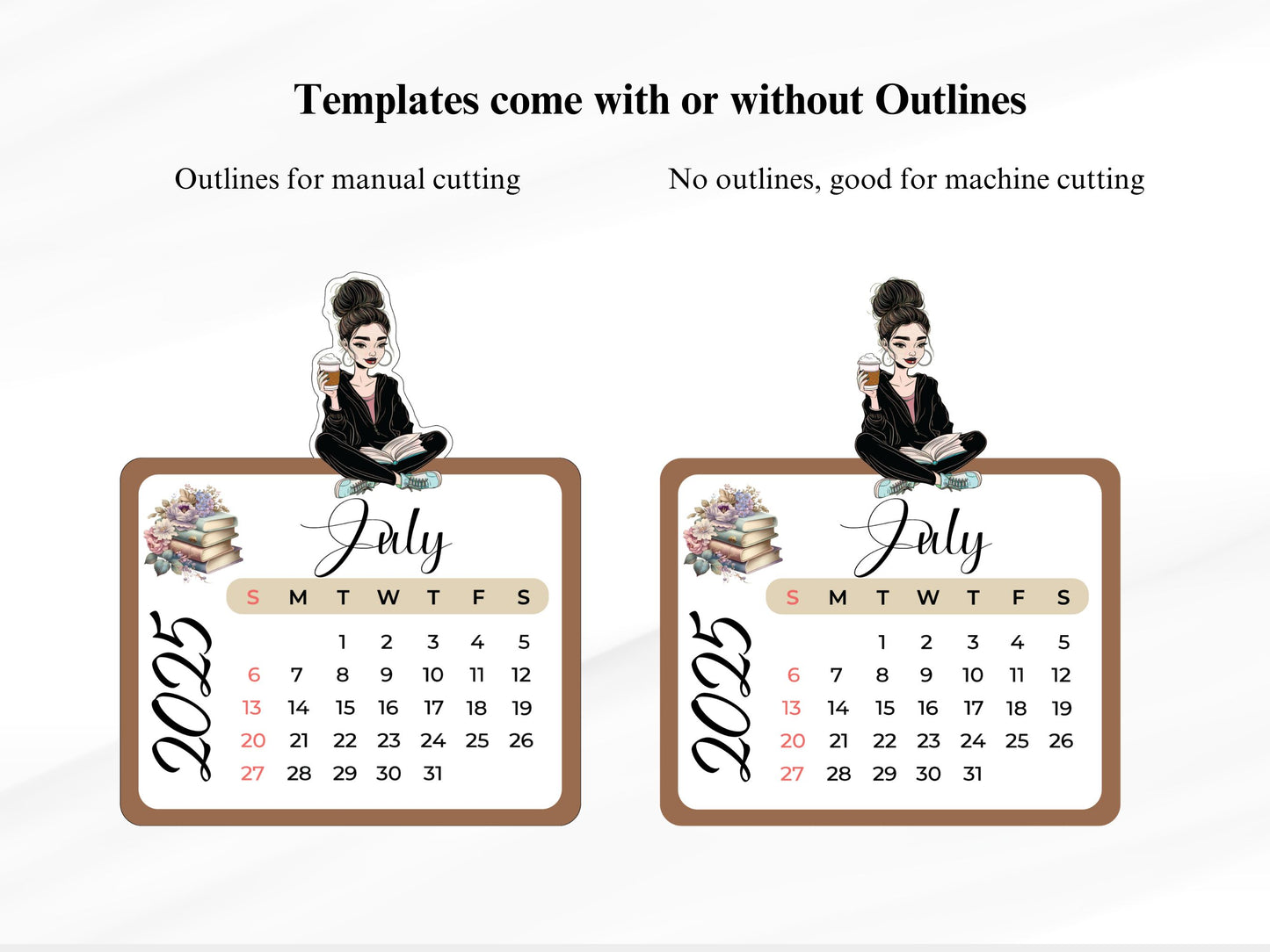 2025 Desk Calendar Book Lovers Bookworm Calendar, Book Lady Calendar, Cat Calendar Mini Printable Calendar,PNG Book Lovers Gift Desk Planner