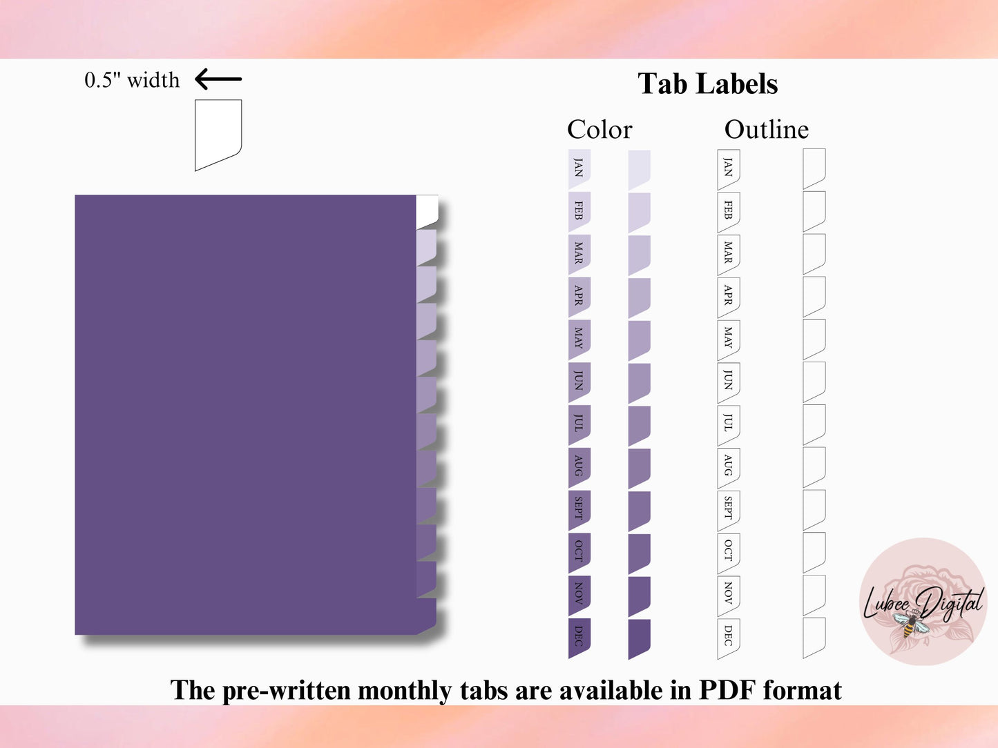 Big Happy Planner Disc Bound 12 monthly Divider Template,Binder Dividers Cut File,Notebook Side Tab Divider,Nested page Marker (Copy)