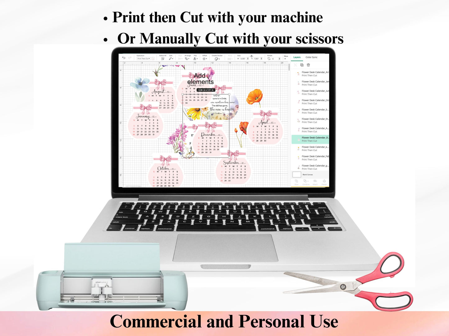 2025 Flower Desk Calendar,Printable Flowers Desk Calendar Affirmation PNG for Cricut,Watercolor Floral Calendar Botanical Bible Verses