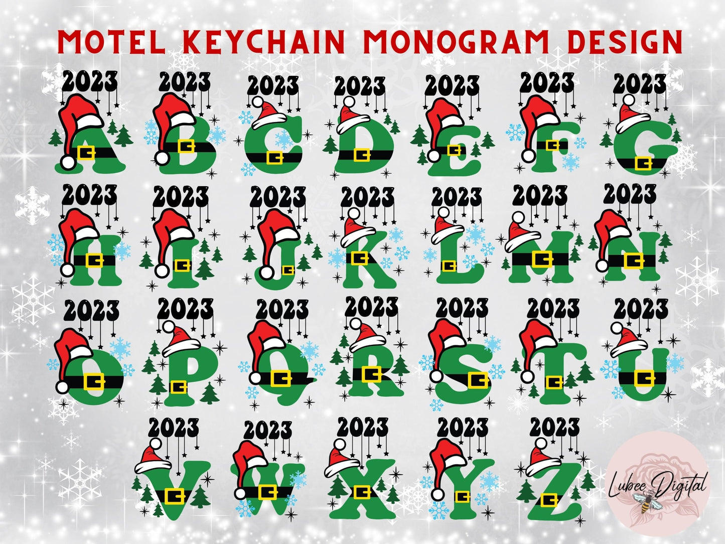 Family Christmas Alphabet Motel Keychain SVG, Retro Motel Letter Keyring, Groovy Christmas Groovy Letter Keychain, Custom Keyring Template