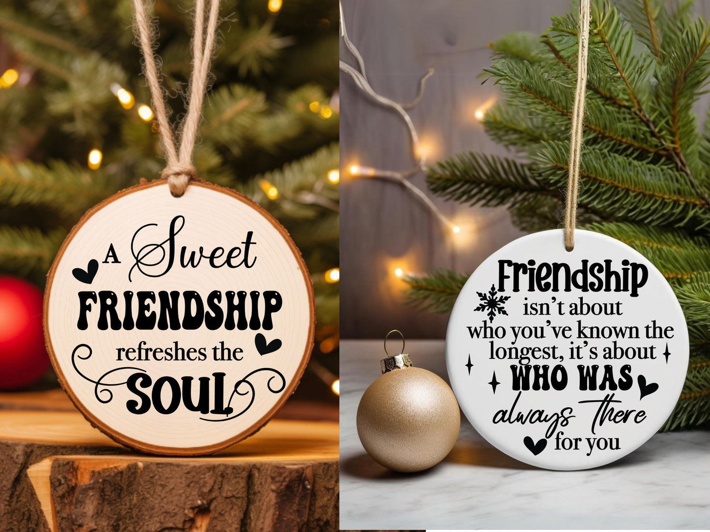 Besties Christmas Friendship Ornament SVG, Christmas Friendship Ornament,SVG Best Friend Funny Christmas Ornament, Cricut Ornament SVG