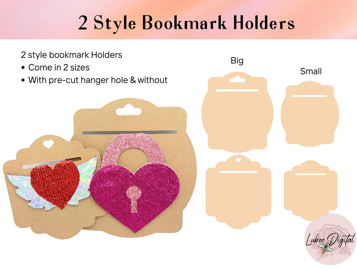 Valentine Magnetic Bookmark SVG, Page Keeper Template, Faux Leather Bookmark Template, Packaging cut files,Bookmark Holder, Cricut Bookmark