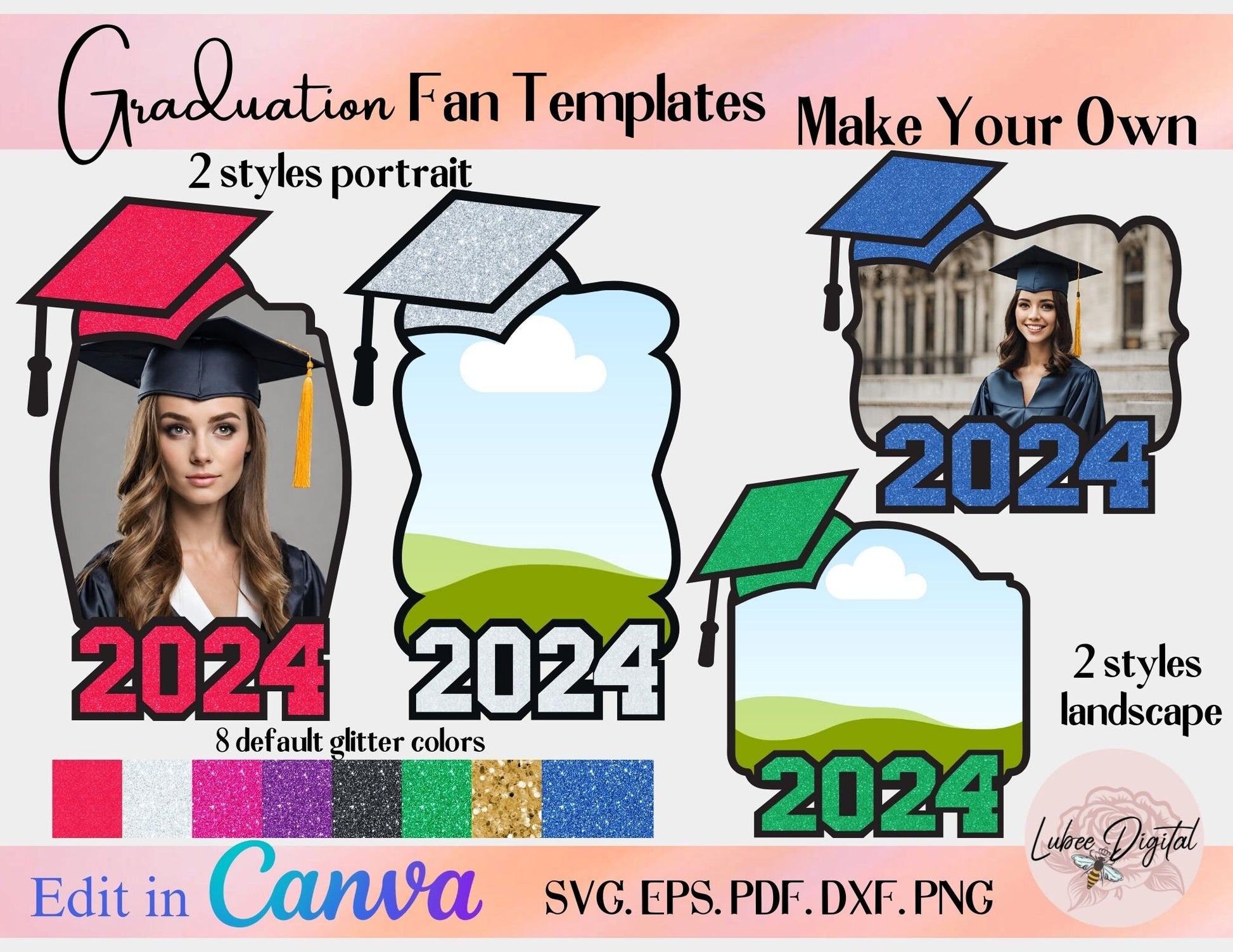 Graduation Fan Template, Canva Graduation Paddle Fan, Graduation Fan SVG, Graduation Centerpiece SVG, Graduation Cake topper template