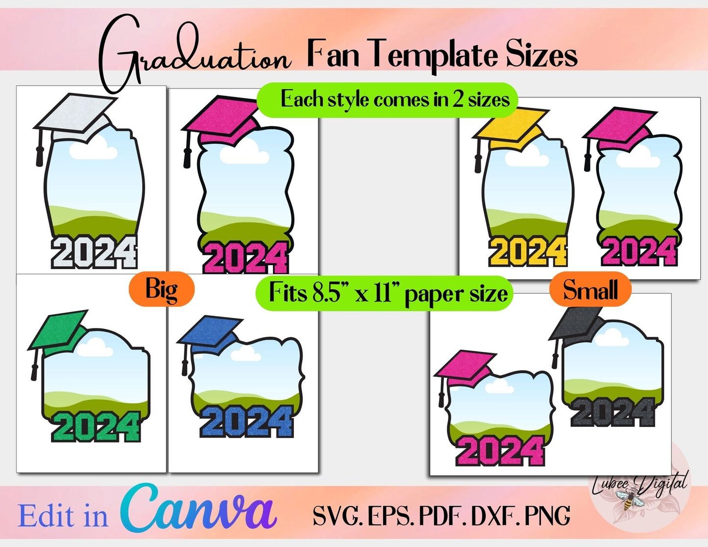 Graduation Fan Template, Canva Graduation Paddle Fan, Graduation Fan SVG, Graduation Centerpiece SVG, Graduation Cake topper template