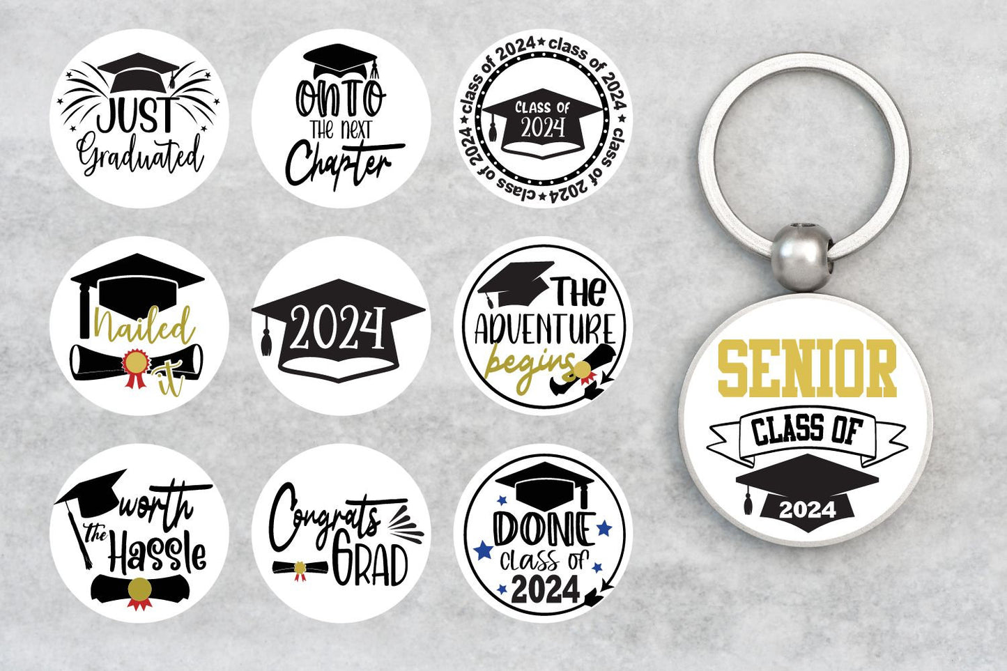 Graduation Keychain SVG,Class of 2024 Cut Files,Graduation Svg Bundle,Acrylic Graduate Keychain,Senior 2024, Graduation Cap,Graduate Diploma