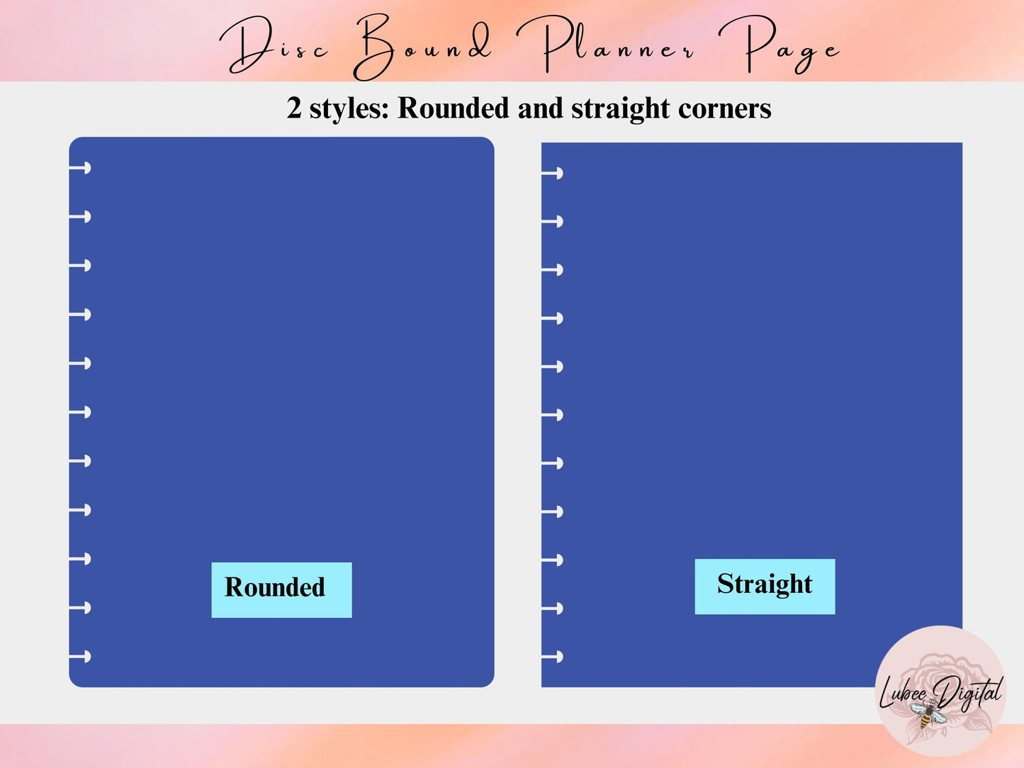 4 Sizes Happy Planner Disc Bound Insert Page Template,Classic Happy Planner Disc Bound Insert Page,Disc Bound Divider, Cricut Tab Divider