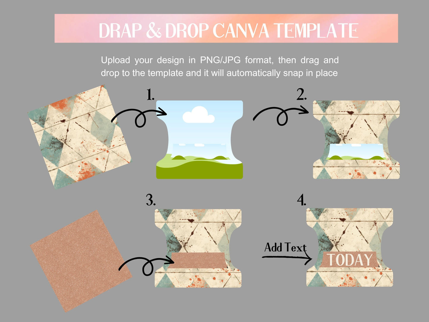 CANVA Planner Divider Tabs,Editable Folder Tabs,Make Your Own CANVA Drag and Drop Journal Tabs,Drag N Drop Fold Over Tabs, Canva Frame