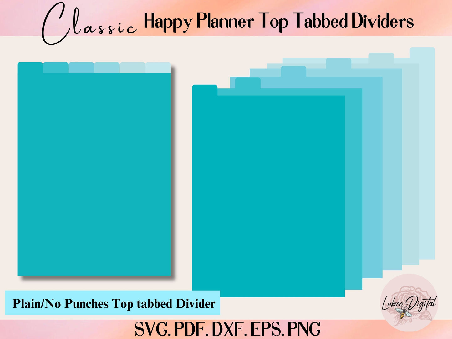 Classic Happy Planner Disc Bound Divider Template,Binder Dividers Cut File,Notebook Disc Bound Divider,Top Tabbed Divider,Nested page Marker