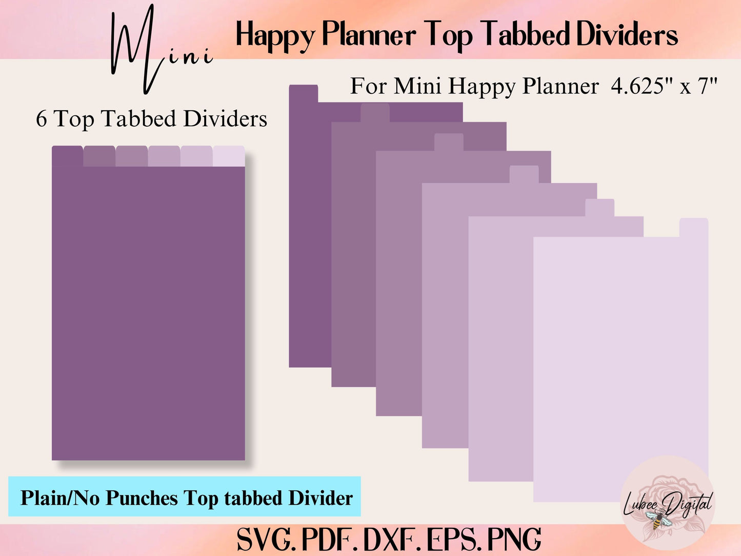 Mini Happy Planner Disc Bound Divider Template,Binder Dividers Cut File,Notebook Disc Bound Divider,Top Tabbed Divider,Nested Page Markers