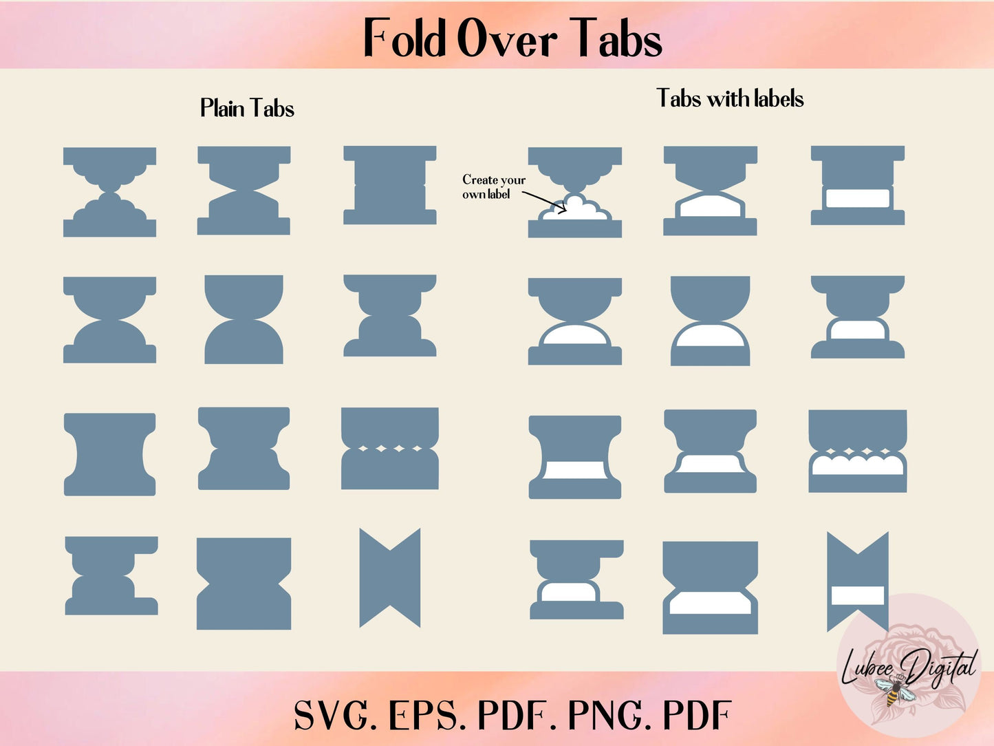 Double Folder Planner Divider Tabs,Editable Folder Tabs,Journal Tabs Template,File Page tabs Cut files,Binder dividers, Fold Over Tabs