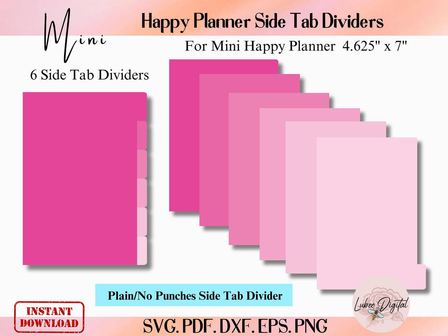 Mini Happy Planner Disc Bound Divider Template,Binder Dividers Cut File,Notebook Disc Bound Divider,Side Tabbed Divider,Nested Page Markers