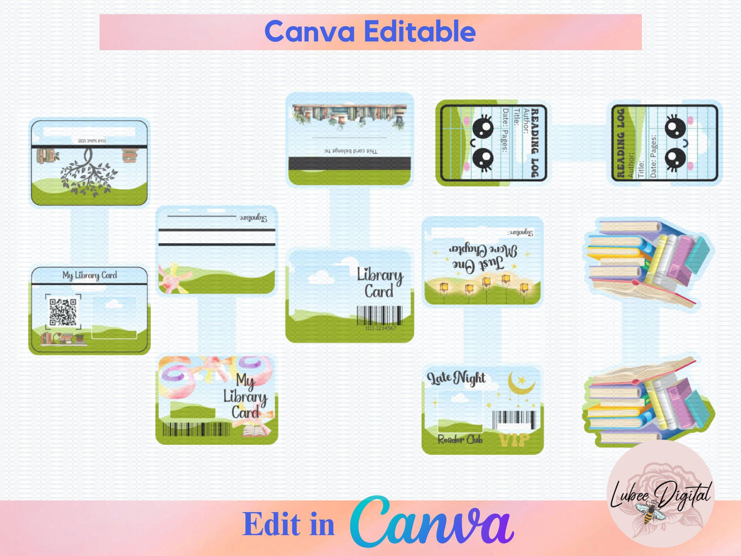 Printable Magnetic Bookmark,Make Your Own CANVA Bookmark Template,Drag and Drop Bookmark Template, Library Magnetic Bookmark