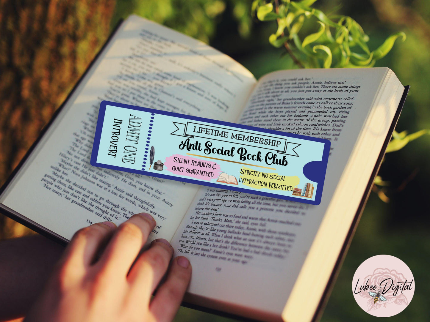 Printable Book Club Bookmark,Book Ticket Bookmark,Laminated Bookmark,Stars Hollow Winter Bookmark,Book lover Readers Gift,Romance Bookmark