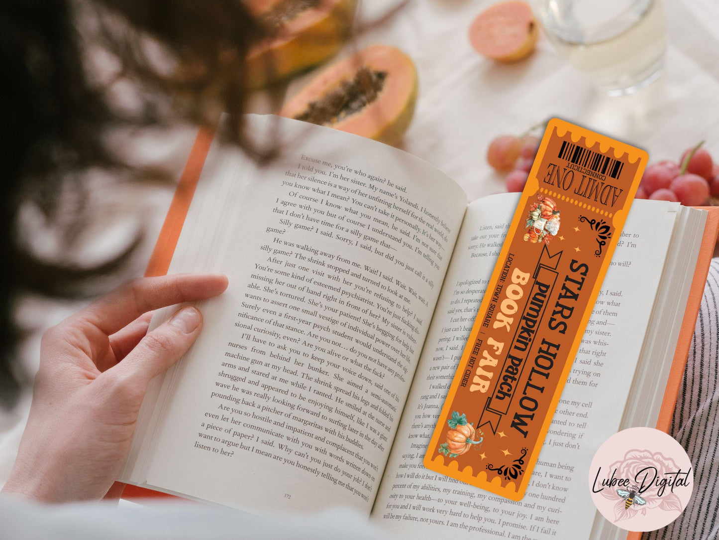 Printable Book Club Bookmark,Book Ticket Bookmark,Laminated Bookmark,Stars Hollow Winter Bookmark,Book lover Readers Gift,Romance Bookmark