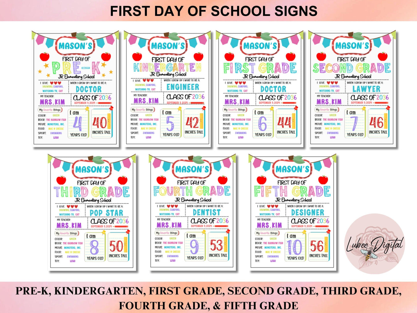 DIY Canva Template Printable Editable First Day of School Sign 1st Day Back to School Chalkboard Poster Template Reusable