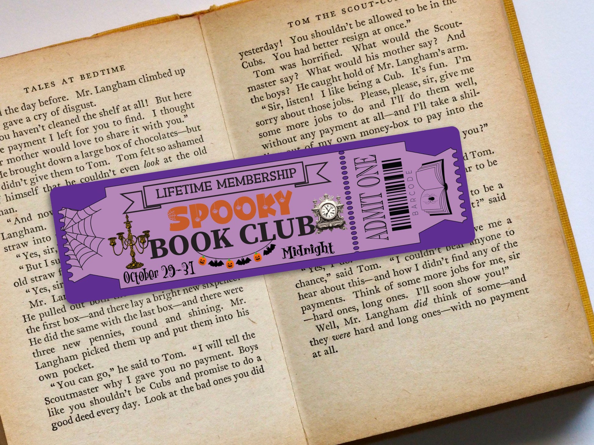 Printable Book Club Bookmark,Book Ticket Bookmark,Laminated Bookmark,Stars Hollow Winter Bookmark,Book lover Readers Gift,Romance Bookmark