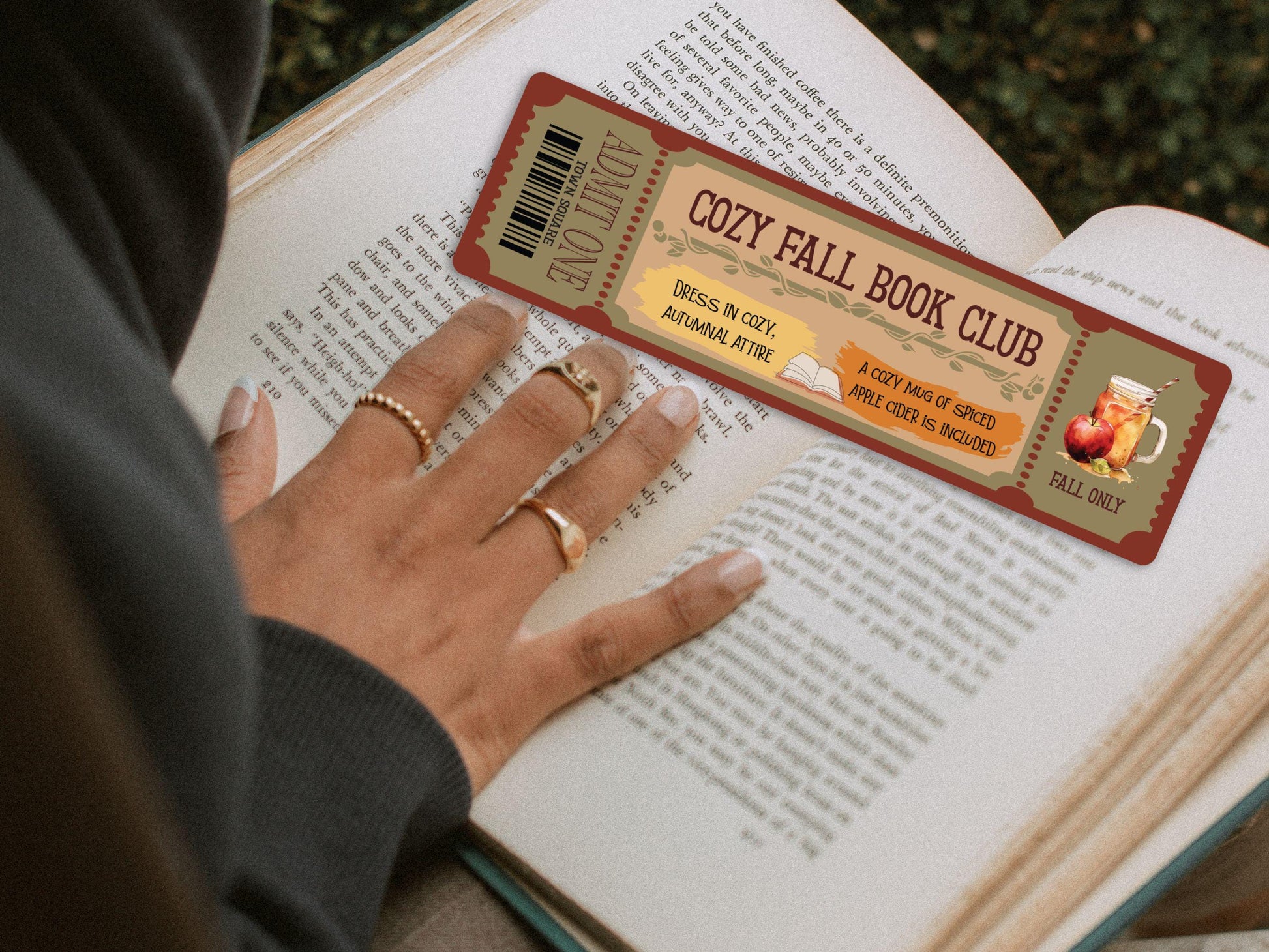 Printable Book Club Bookmark,Book Ticket Bookmark,Laminated Bookmark,Stars Hollow Winter Bookmark,Book lover Readers Gift,Romance Bookmark