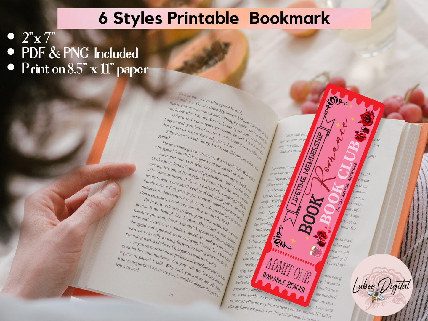 Printable Book Club Bookmark,Book Ticket Bookmark,Laminated Bookmark,Stars Hollow Winter Bookmark,Book lover Readers Gift,Romance Bookmark