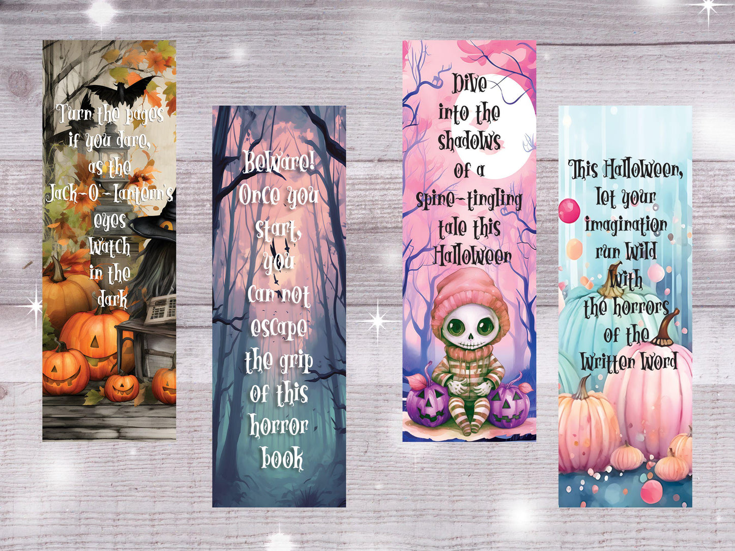 Halloween Printable Bookmark,Sublimation Bookmarks,2x6 digital bookmark, Printable Aesthetic bookmark,Whimsical Reader Bookmarks