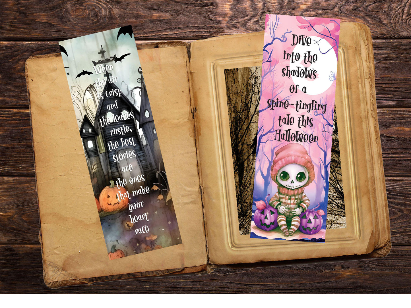 Halloween Printable Bookmark,Sublimation Bookmarks,2x6 digital bookmark, Printable Aesthetic bookmark,Whimsical Reader Bookmarks