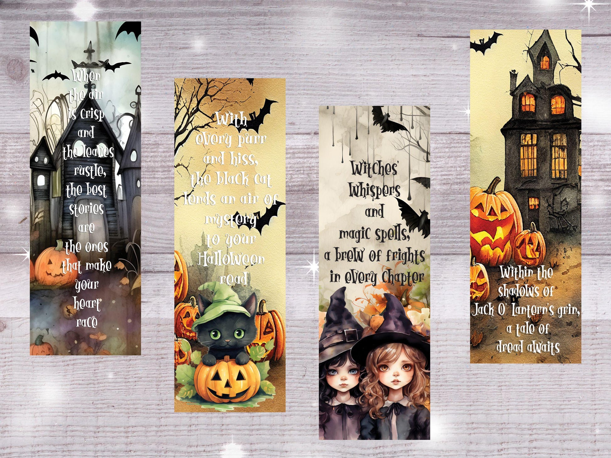 Halloween Printable Bookmark,Sublimation Bookmarks,2x6 digital bookmark, Printable Aesthetic bookmark,Whimsical Reader Bookmarks