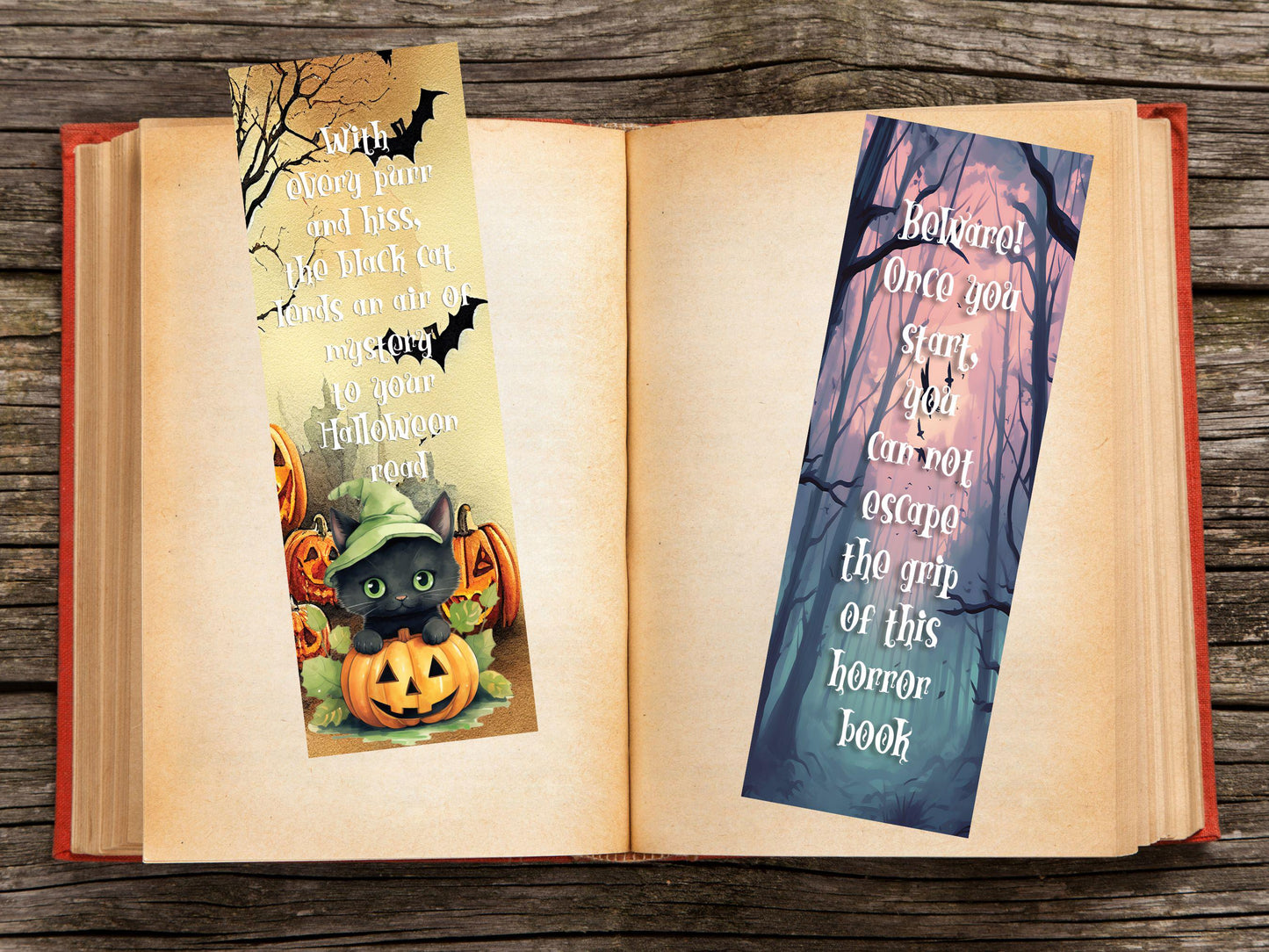 Halloween Printable Bookmark,Sublimation Bookmarks,2x6 digital bookmark, Printable Aesthetic bookmark,Whimsical Reader Bookmarks